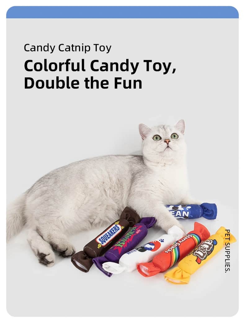 Candy Catnip Toy | Soft Plush Crinkle Toy for Cats OEM pet product