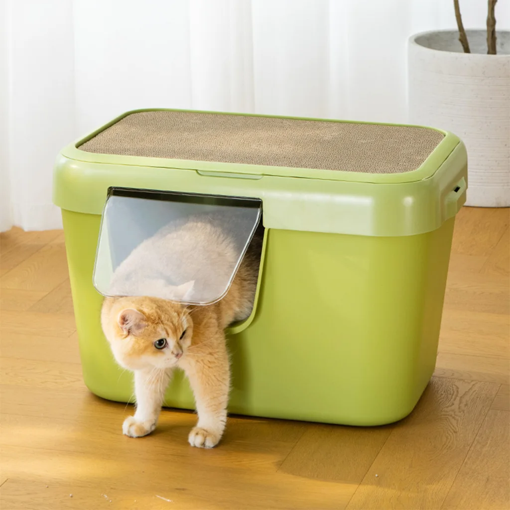 Covered Cat Litter Box Set with Tracking Control M D1090-1 para venta mayorista B2B